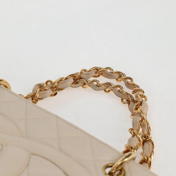 CHANEL Matelasse COCO Mark Chain Tote Bag Calf Skin Vanilla Gold CC Auth yk18012 - Picture 12 of 16